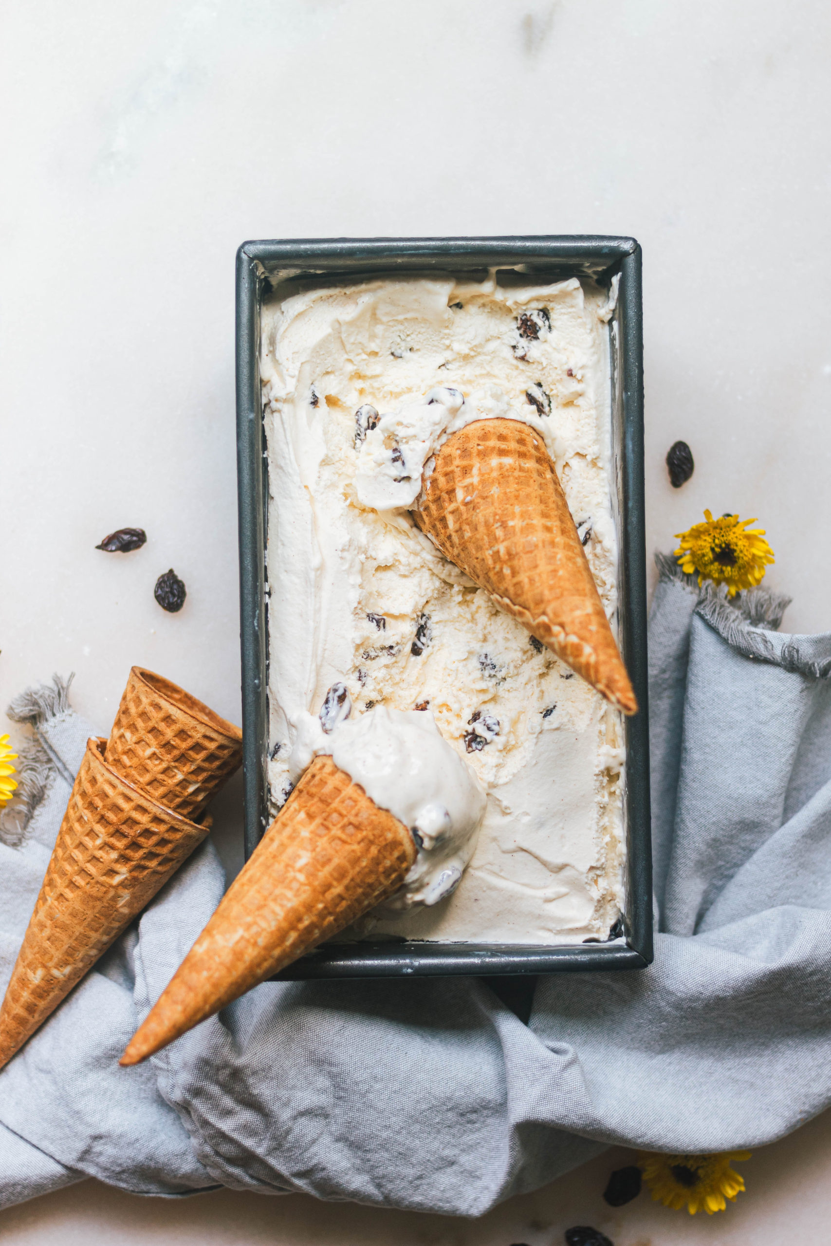 Rum raisin ice on sale cream without machine